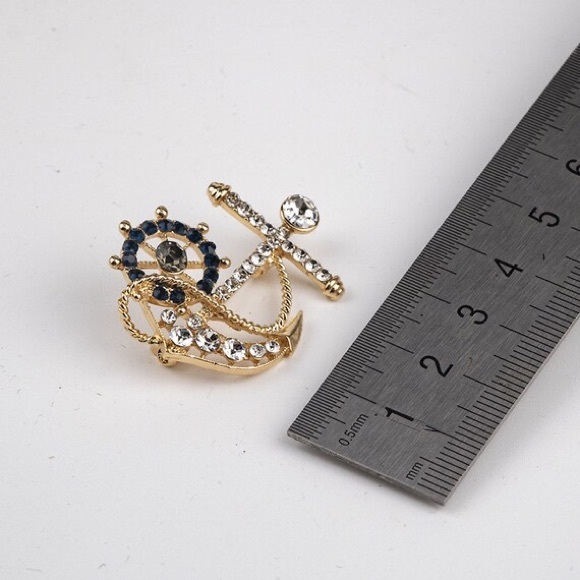 Naval Rudder Anchor Brooch - Picture 7 of 7